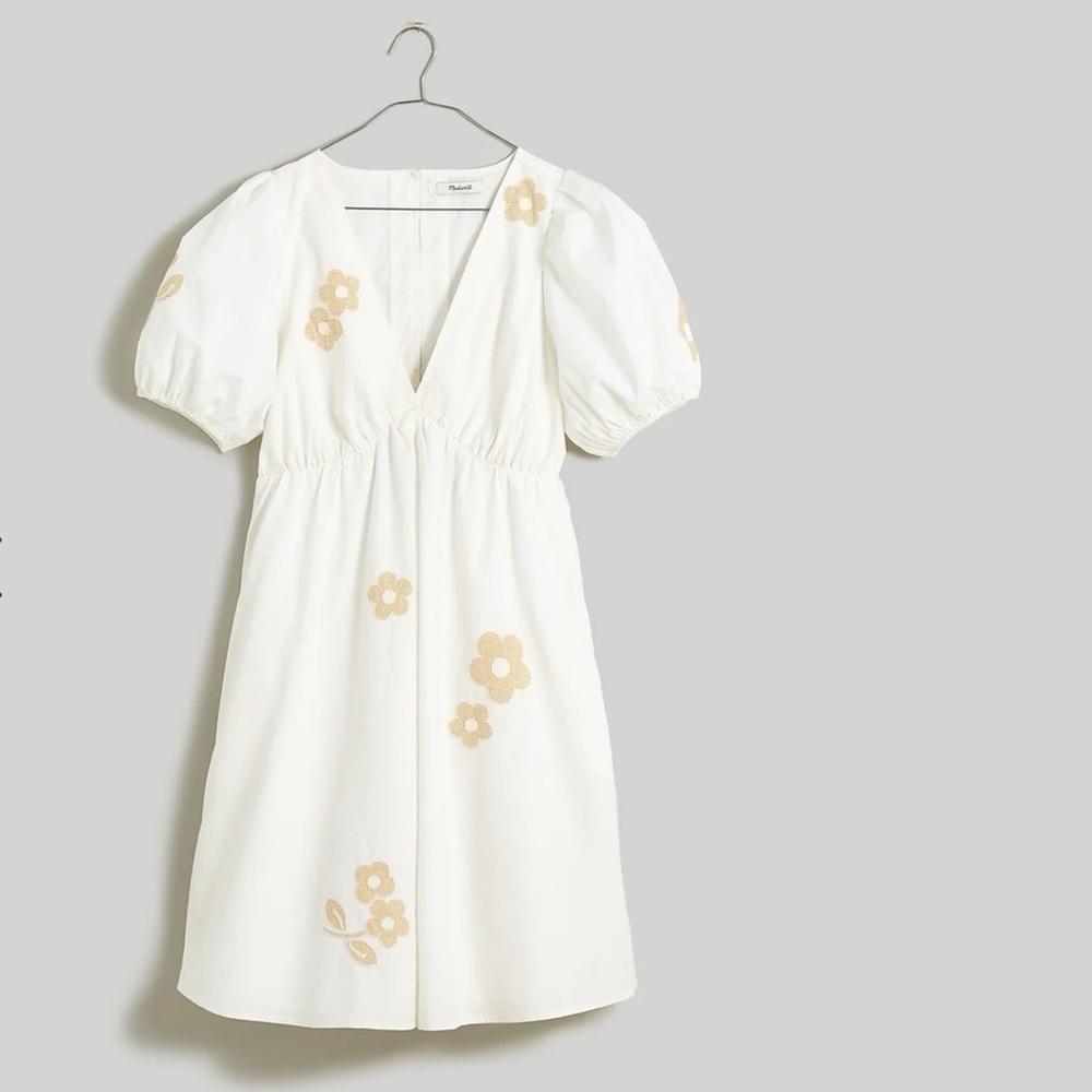 New Madewell Annamarie Mini Dress White Embroidered NL107 - Picture 2 of 9